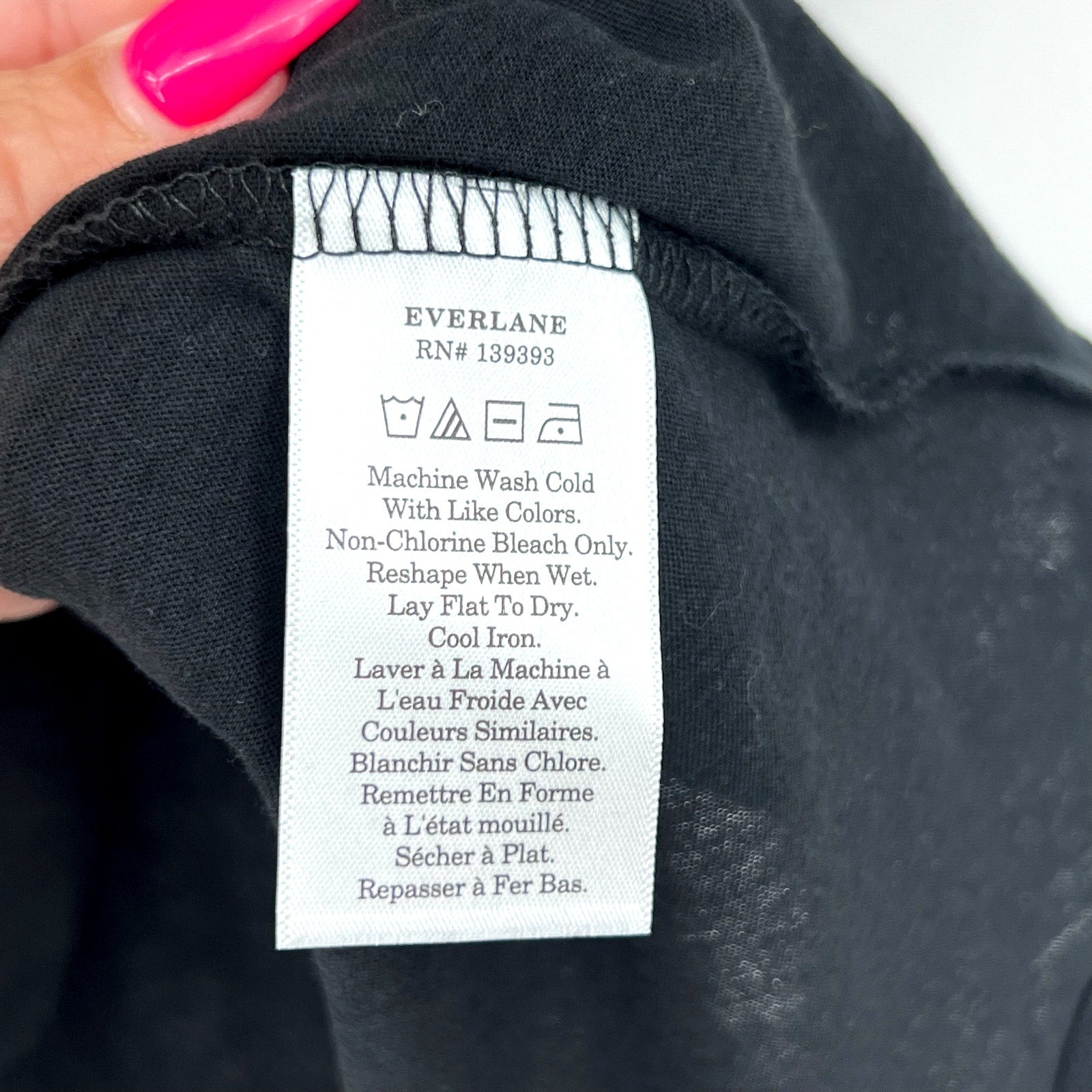 EVERLANE Women's The Air Scoop-Neck Tee Medium Black Short Sleeve NWT