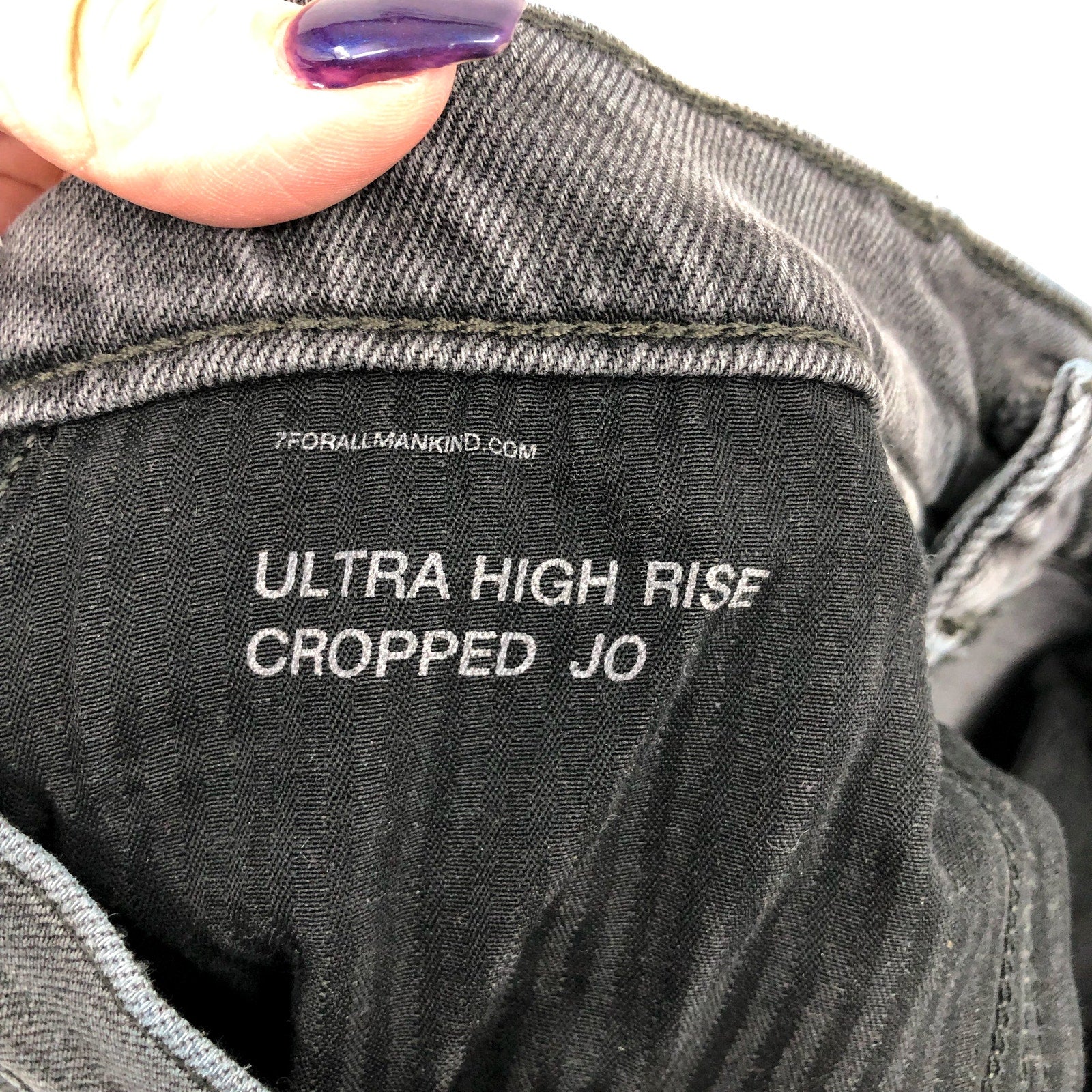 7 FOR ALL MANKIND Womens Ultra High Rise Cropped Jo Jeans Size 28 US 6 Grey NWT