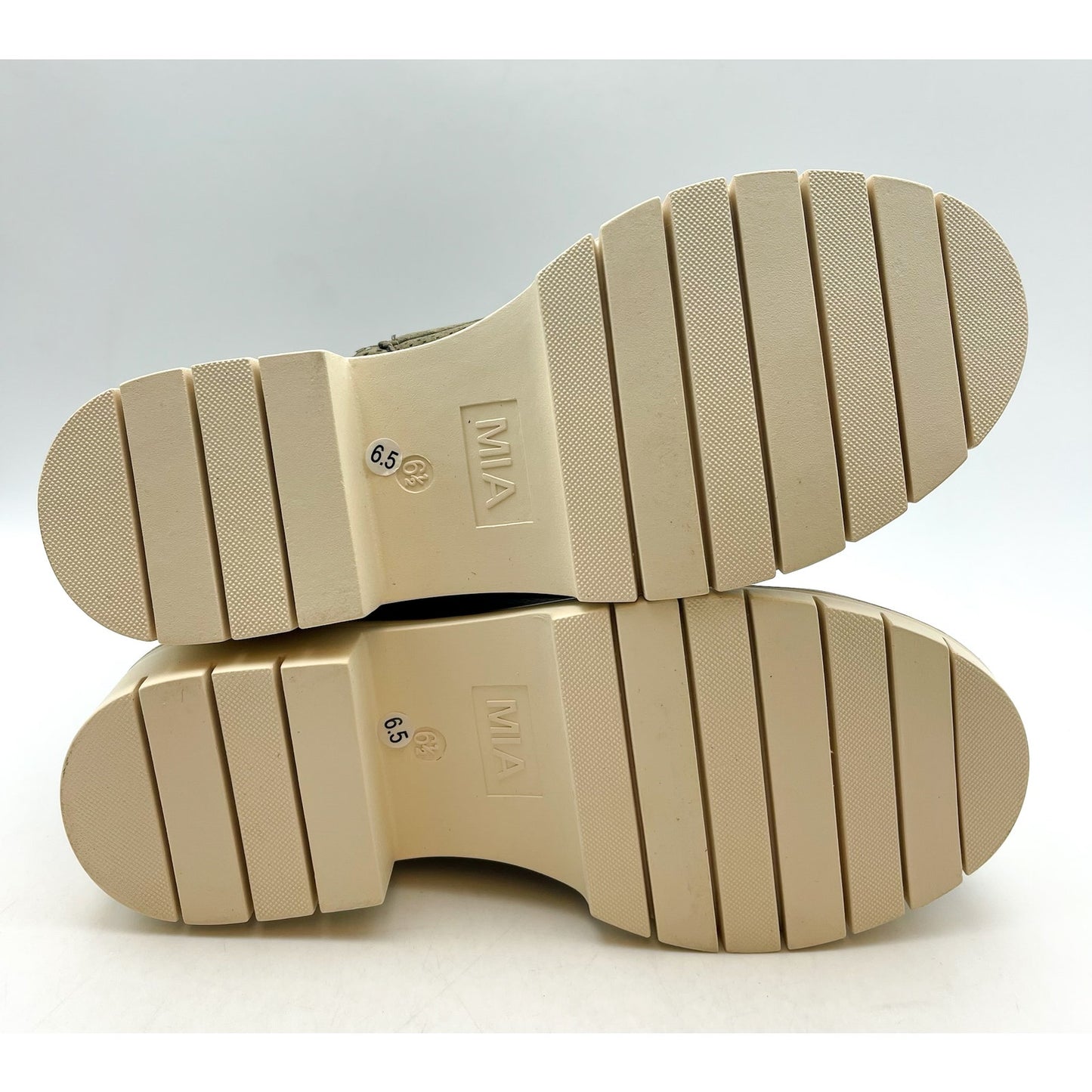 MIA Womens Havenn Kashton Lace Up Combat Boots US 6.5 M Olive Vegan Suede NWOB