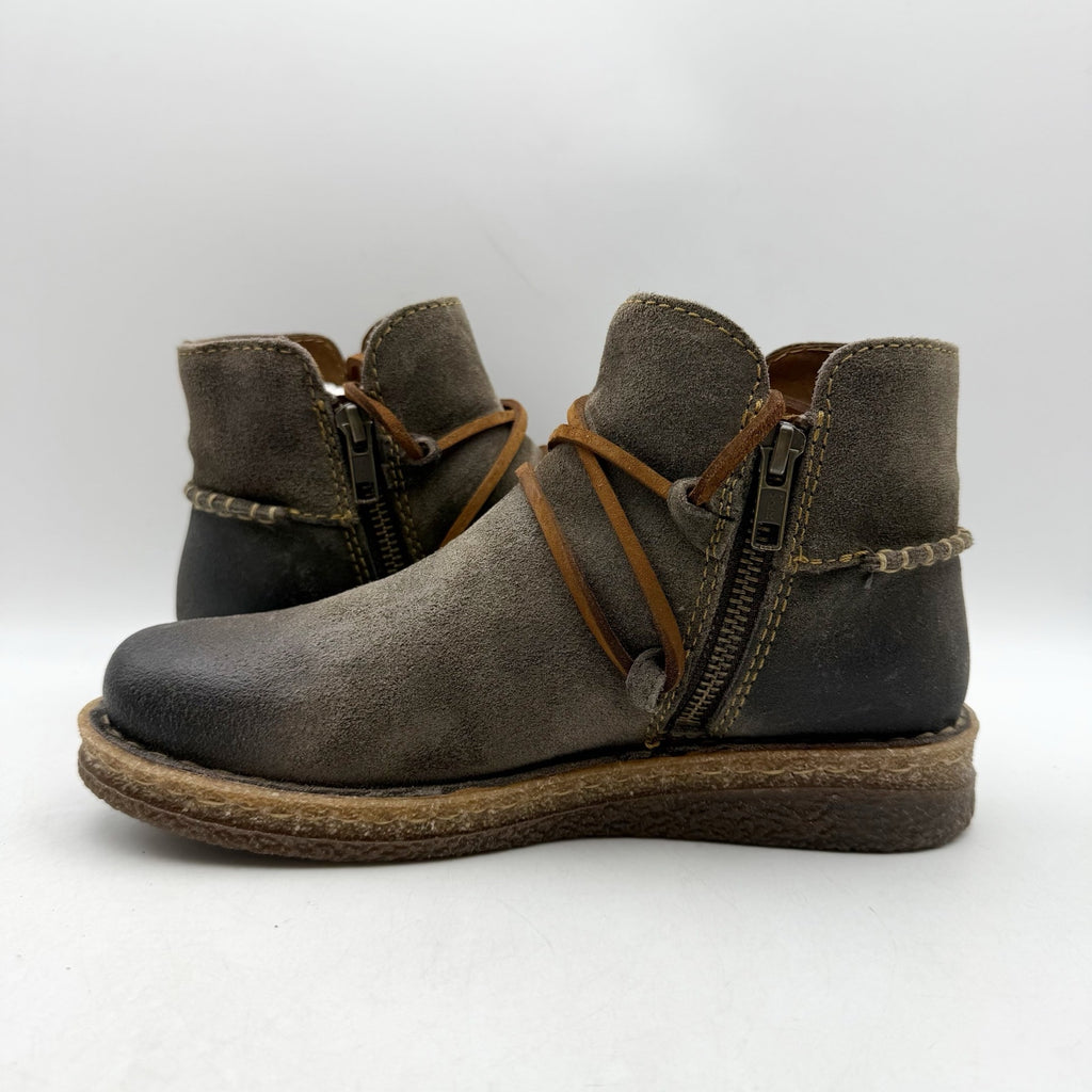 Born Womens Calyn Ankle Booties US 6 EU 36.5 Brown Grey Suede NWOB