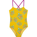 VILEBREQUIN Girl's Vendome Turtle Gim One Piece 10ANS Yellow Cross Back NWT