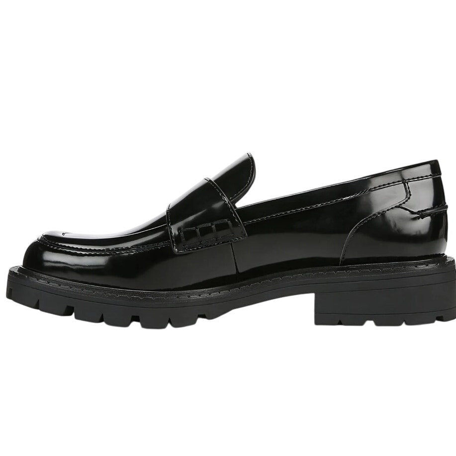 Franco Sarto Womens Darby Loafers Size 10 M EU 41 Black Faux Patent NIB