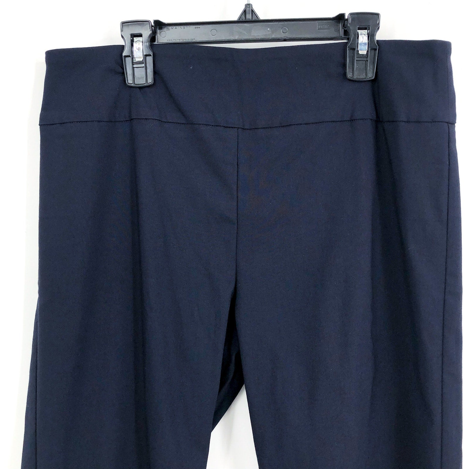 ELLIOTT LAUREN Womens Control Pull On Ankle Pant Size 10 Navy Blue Slit NWOT