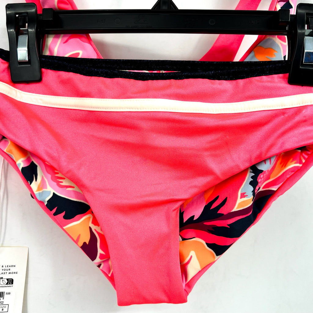 MAAJI Girl's Reversible Retro Bikini Two Piece Set Size 8 Pink Multi Printed NWT