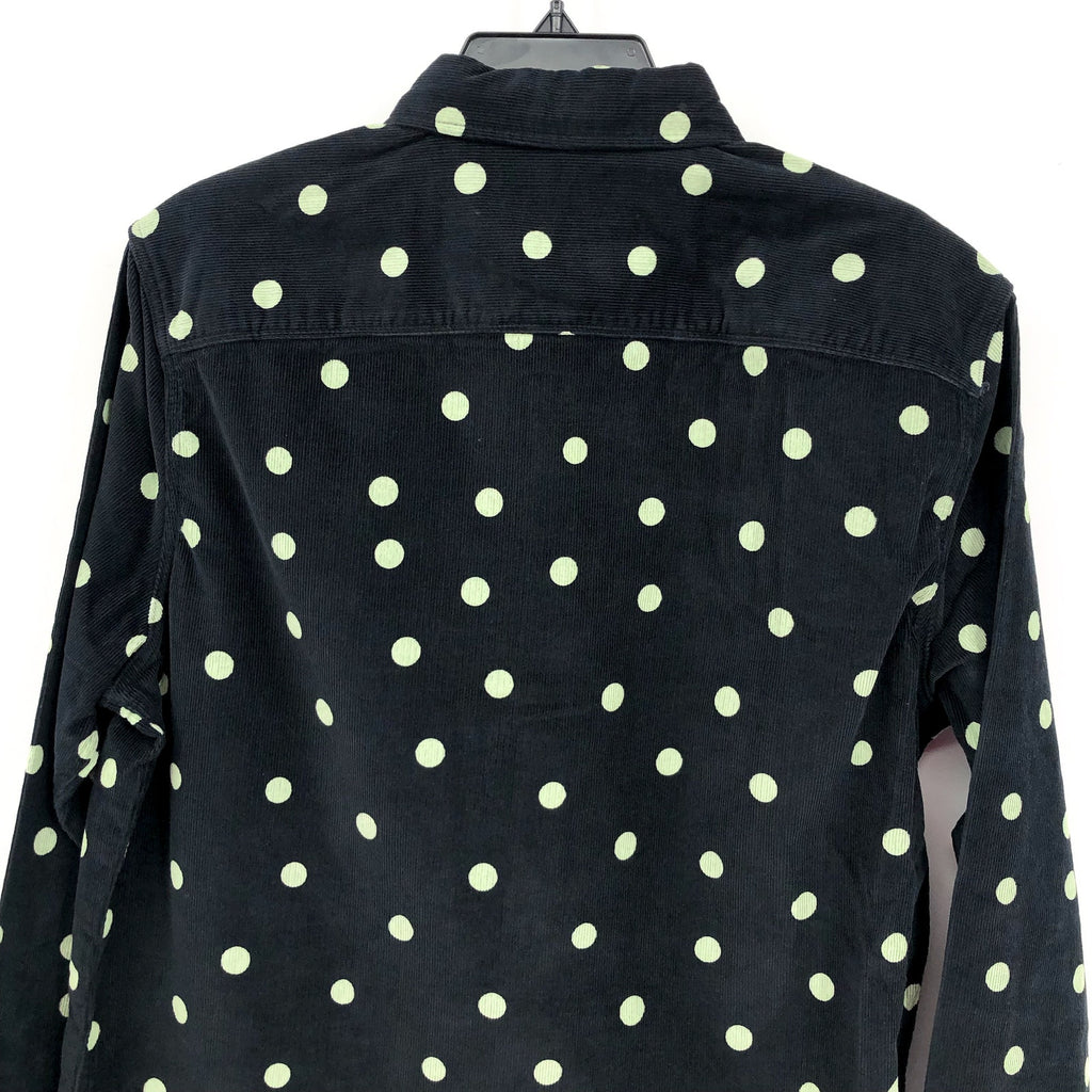 ALLSAINTS Men's Ocular Corduroy Shirt Small Black Long Sleeve Polka Dot NWT