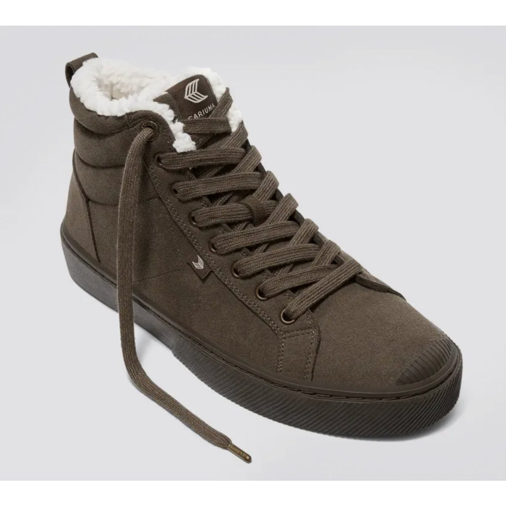Cariuma Women's OCA Therma High Sneaker Boots Size 9 Teak Brown Suede NIB