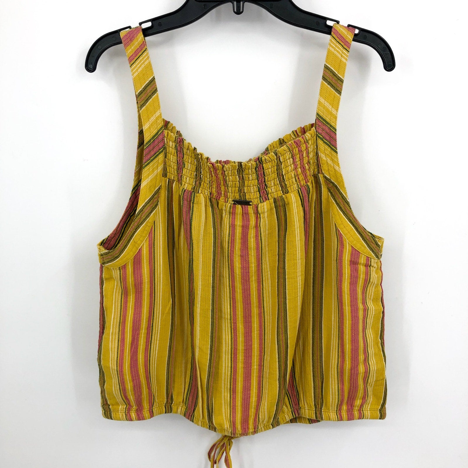 PRANA Women's Little Palm Cami Tank Top XS Yellow Leapfrog Stripe NWT