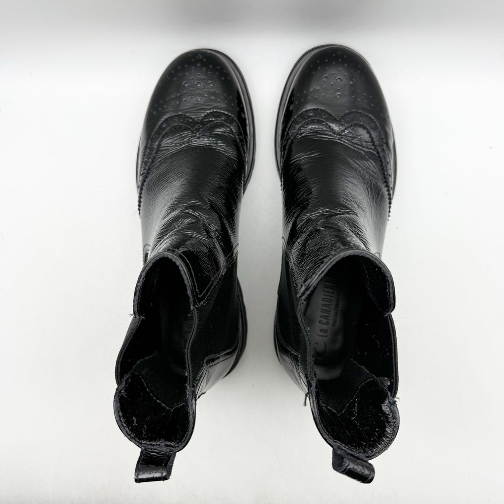 La Canadienne Womens Haley Chelsea Boots Size 8 EU 38.5 Black Leather NWOB