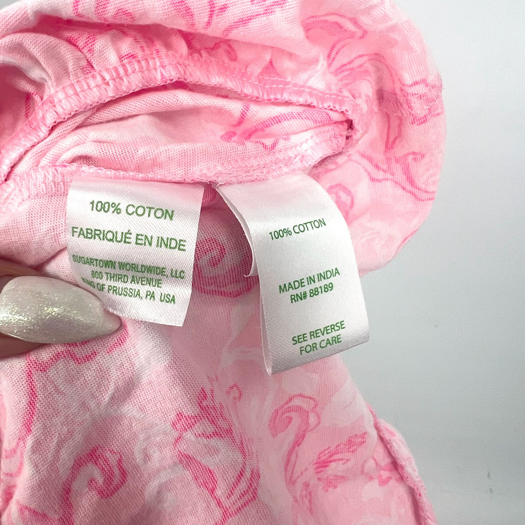 LILLY PULITZER Infant Charlize Dress 3-6M Conch Shell Pink Flamingle Garden NWOT