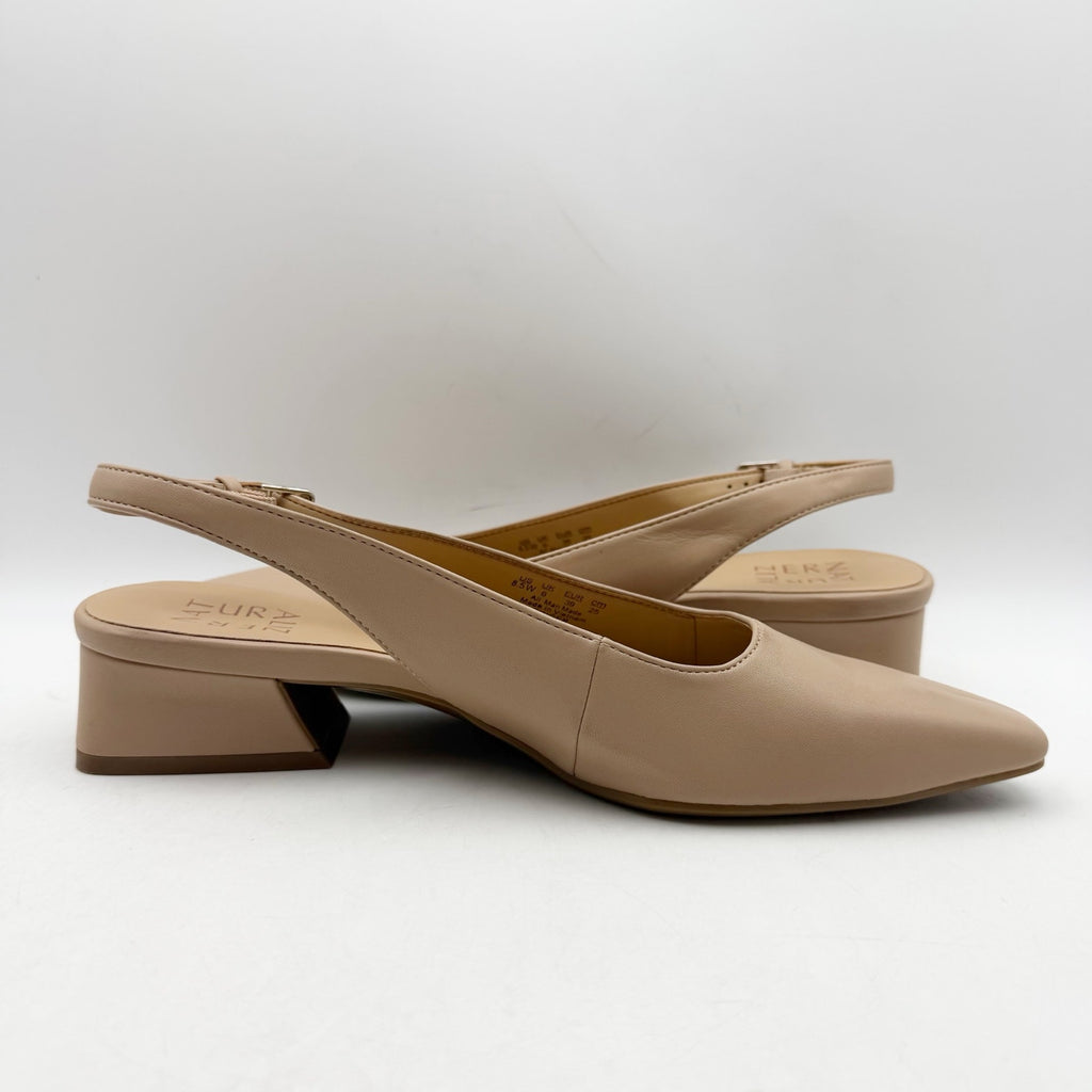 Naturalizer Womens Ginger Slingback Pumps Size 8.5 WIDE EU 39 Beige Nude NWOB