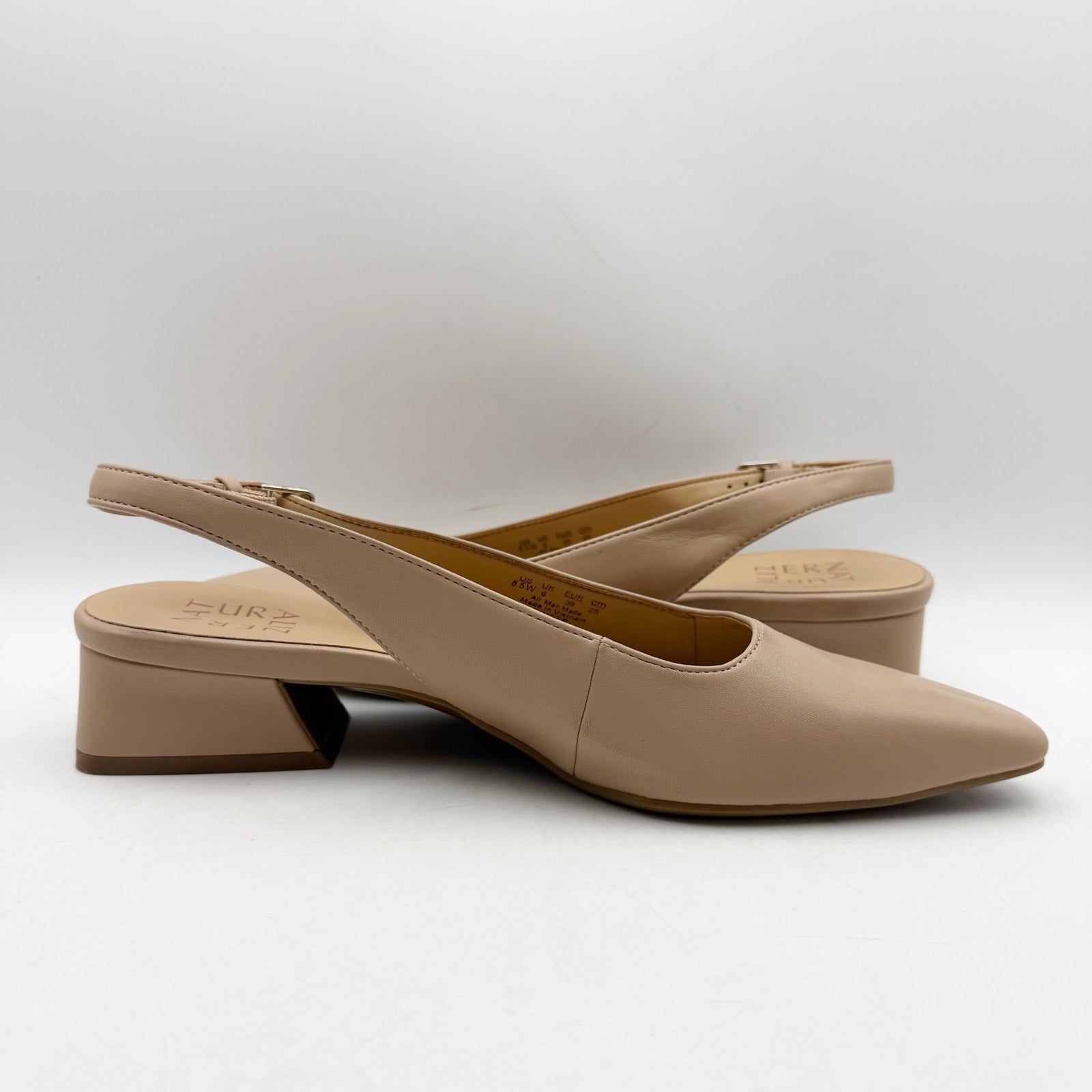 Naturalizer Womens Ginger Slingback Pumps Size 8.5 WIDE EU 39 Beige Nude NWOB