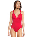 TOMMY BAHAMA V neck One Piece Swimsuit Size 10 Red Hibiscus Novelty Pearl NWT