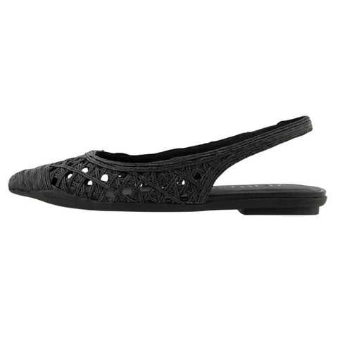 Aerosoles Womens Diego Flats US 5.5 M EU 36 Black Raffia NIB