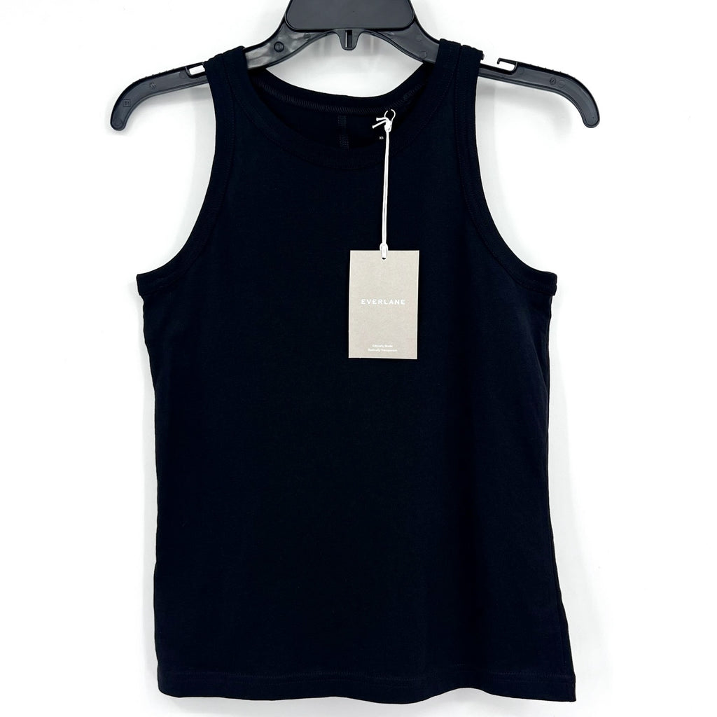 EVERLANE Women's The Tank in Essential Orangic Cotton XS Black Sleeveless NWT