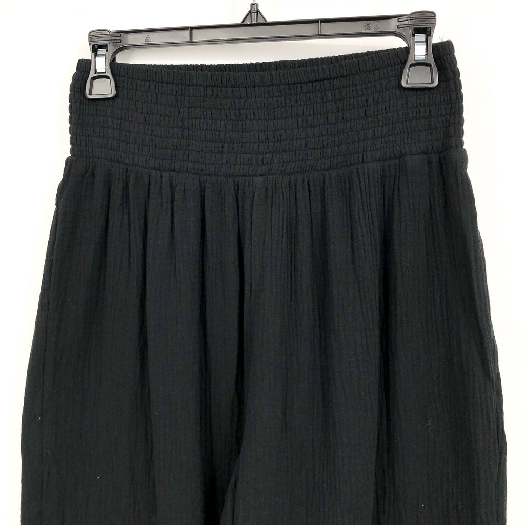 SEAFOLLY Womens Double Cloth Shirring Pants XS Black Pull-On Cover Up Casual NWT