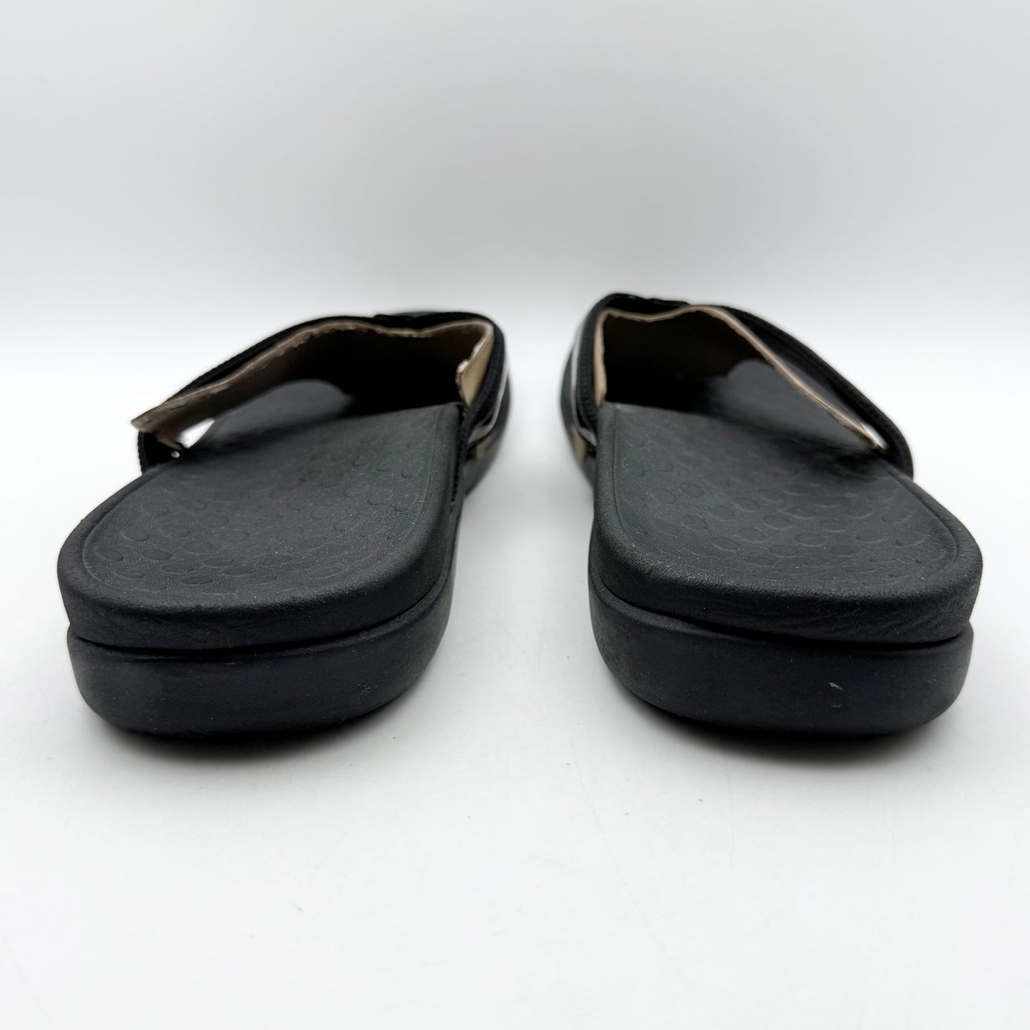 Vionic Womens Tide ll Flip Flop Sandals US 12 M EU 43 Black Brown Slip On NWOB