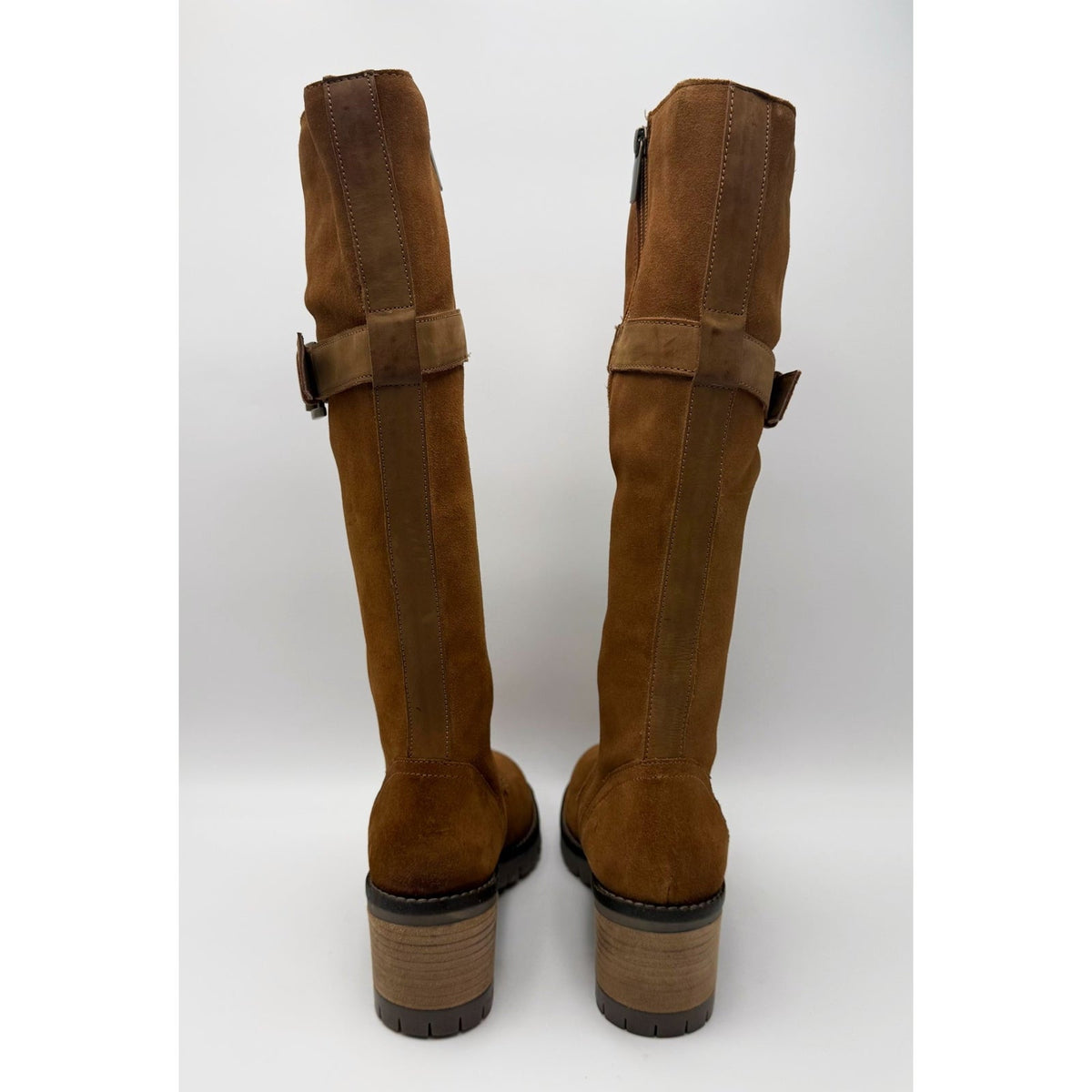 Vintage Foundry Womens Naomi Lace Up Knee High Boots Size 7 EU 37 Tan Suede NWOB