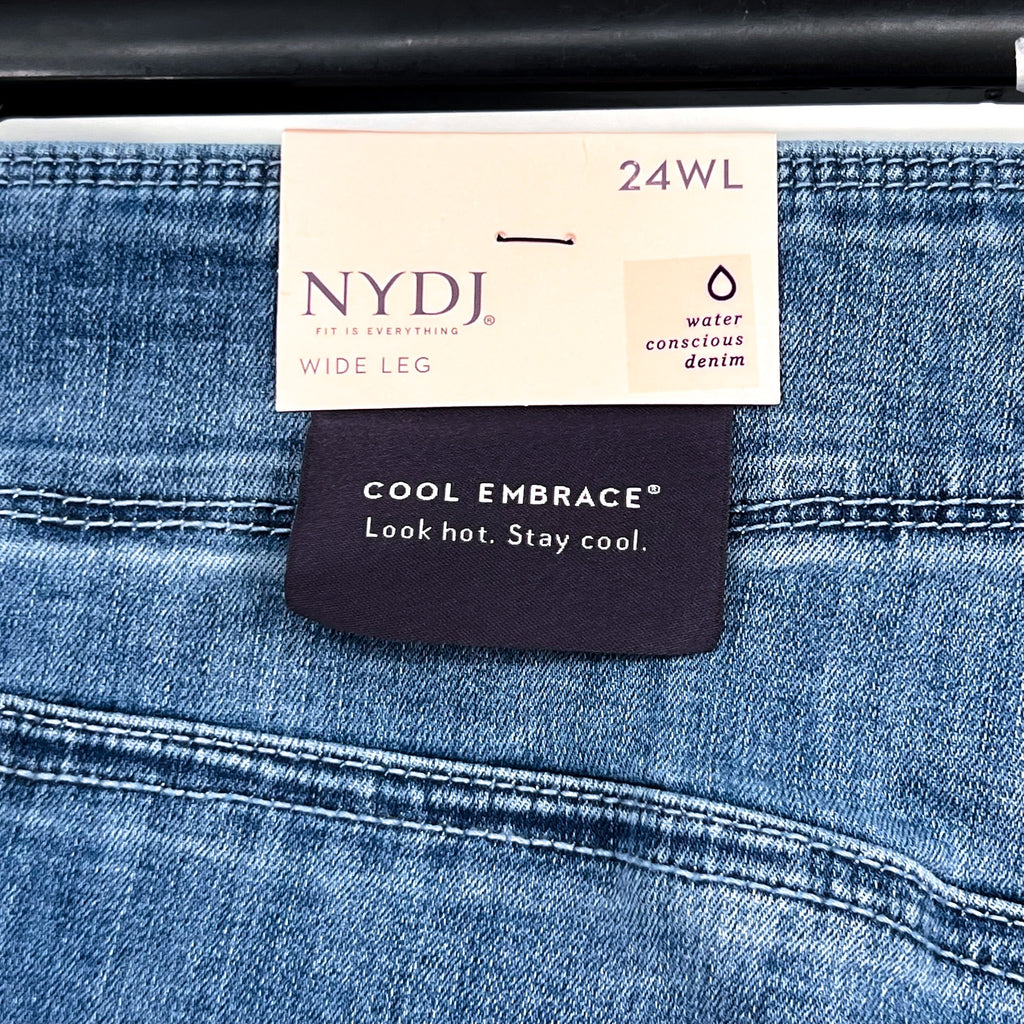 NYDJ Womens Cool Embrace Major Wide Leg Capri Jeans 24WL Compass Blue NWT