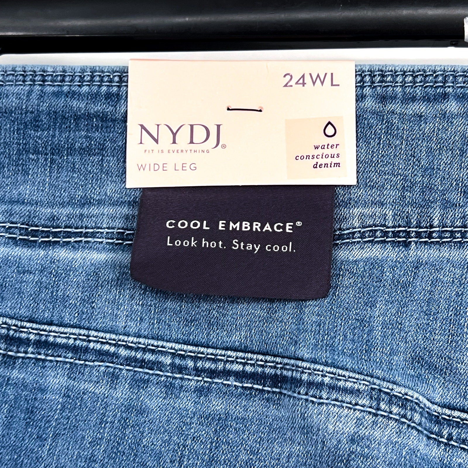 NYDJ Womens Cool Embrace Major Wide Leg Capri Jeans 24WL Compass Blue NWT