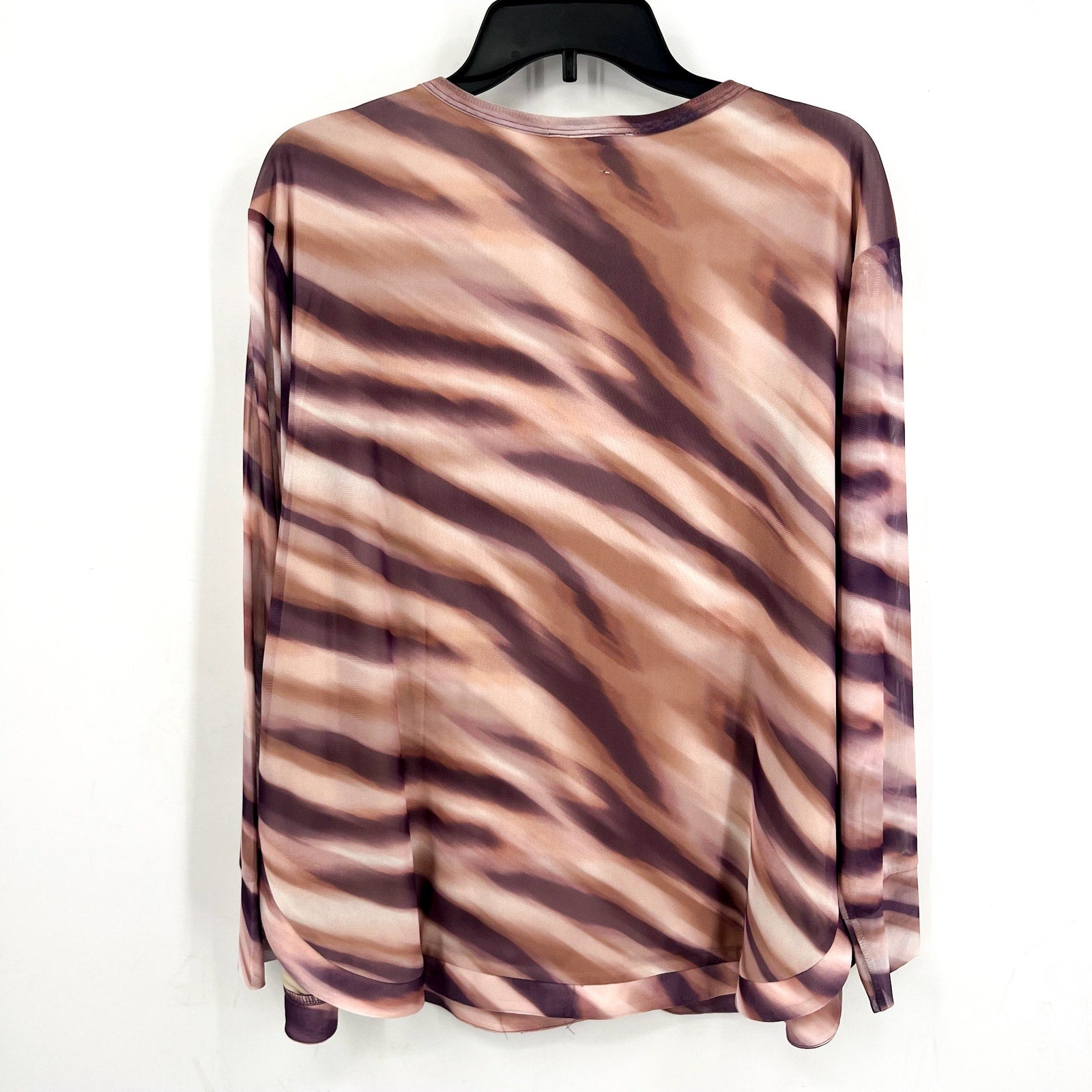 LES SEREIN- STITCHFIX-  Womens Print Blouse Size 2X Purple Pink Long Sleeve NWT