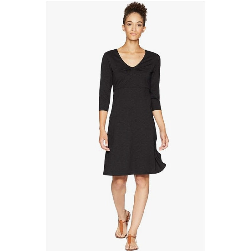 TOAD & CO. Women's Rosalinda A-line Knit Dress Small Black 3/4 Sleeves NWT