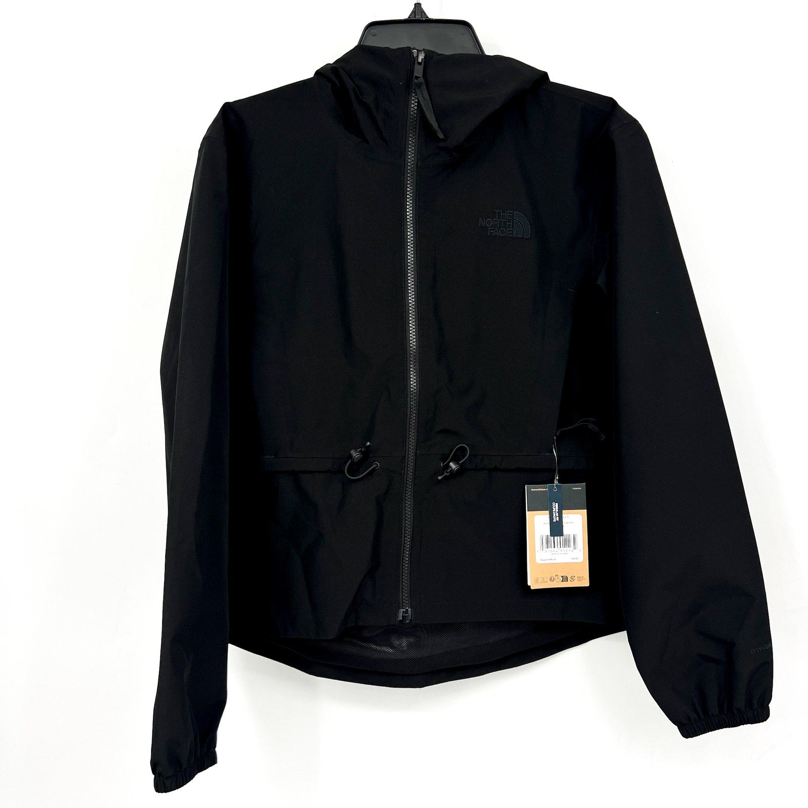 THE NORTH FACE Women's Daybreak Crop Rain Jacket Small TNF Black Hooded NWT
