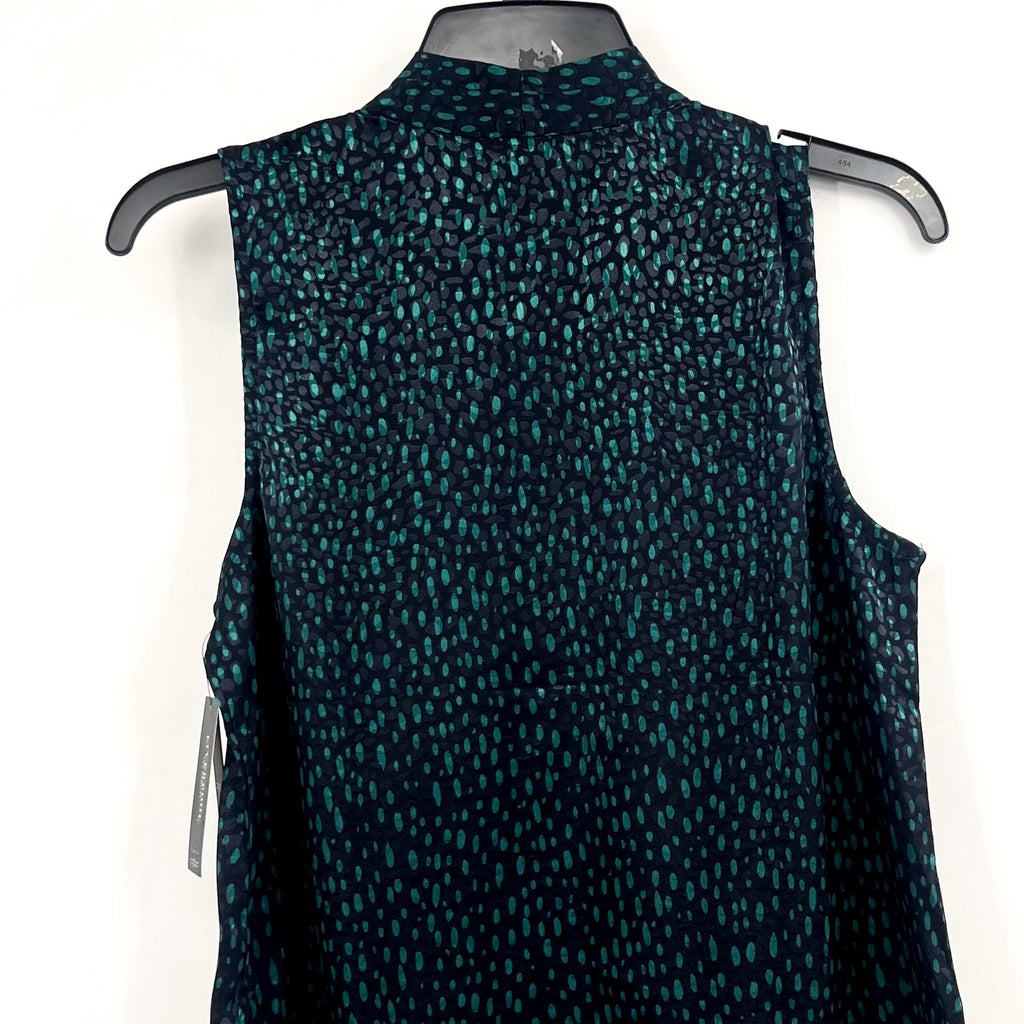 LIVERPOOL Women's Sleeveless Popover Blouse Small Blue Green Print NWT