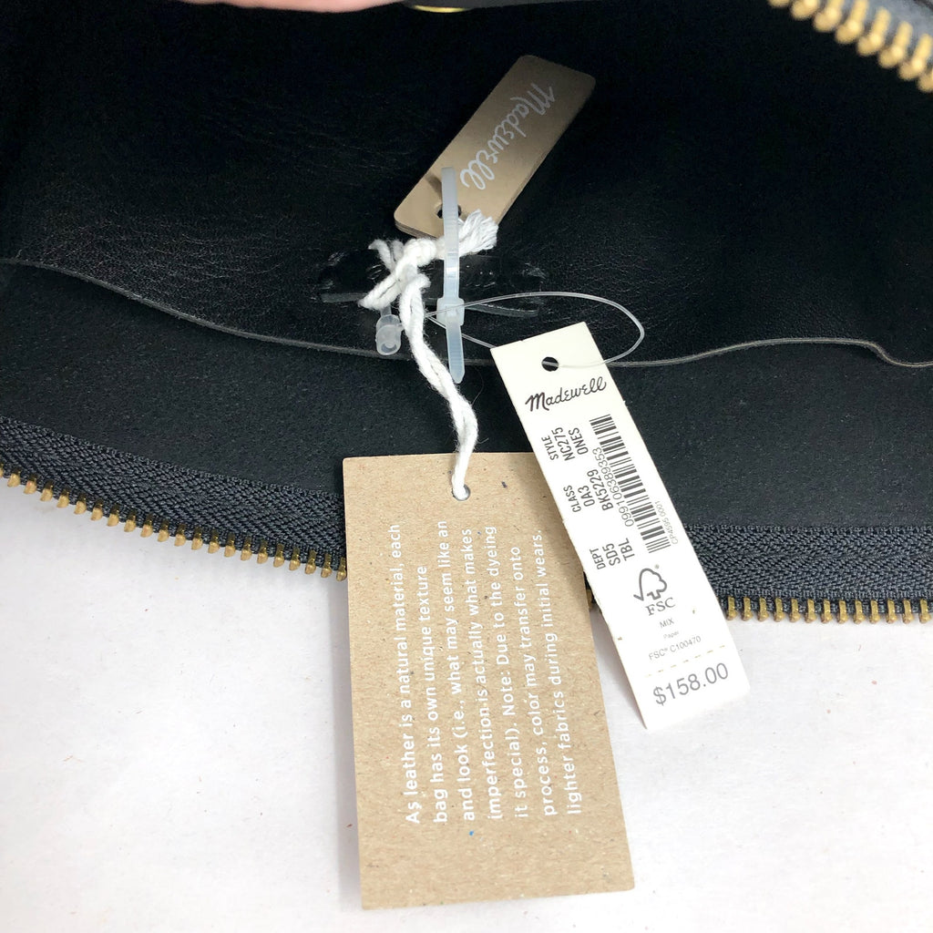 MADEWELL The Transport Shoulder Crossbody Bag Medium Black Leather NC275 NWT
