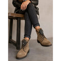 Vince Camuto Womens Sefella Combat Booties Size 12 EU 42 Tan Suede Ankle NIB