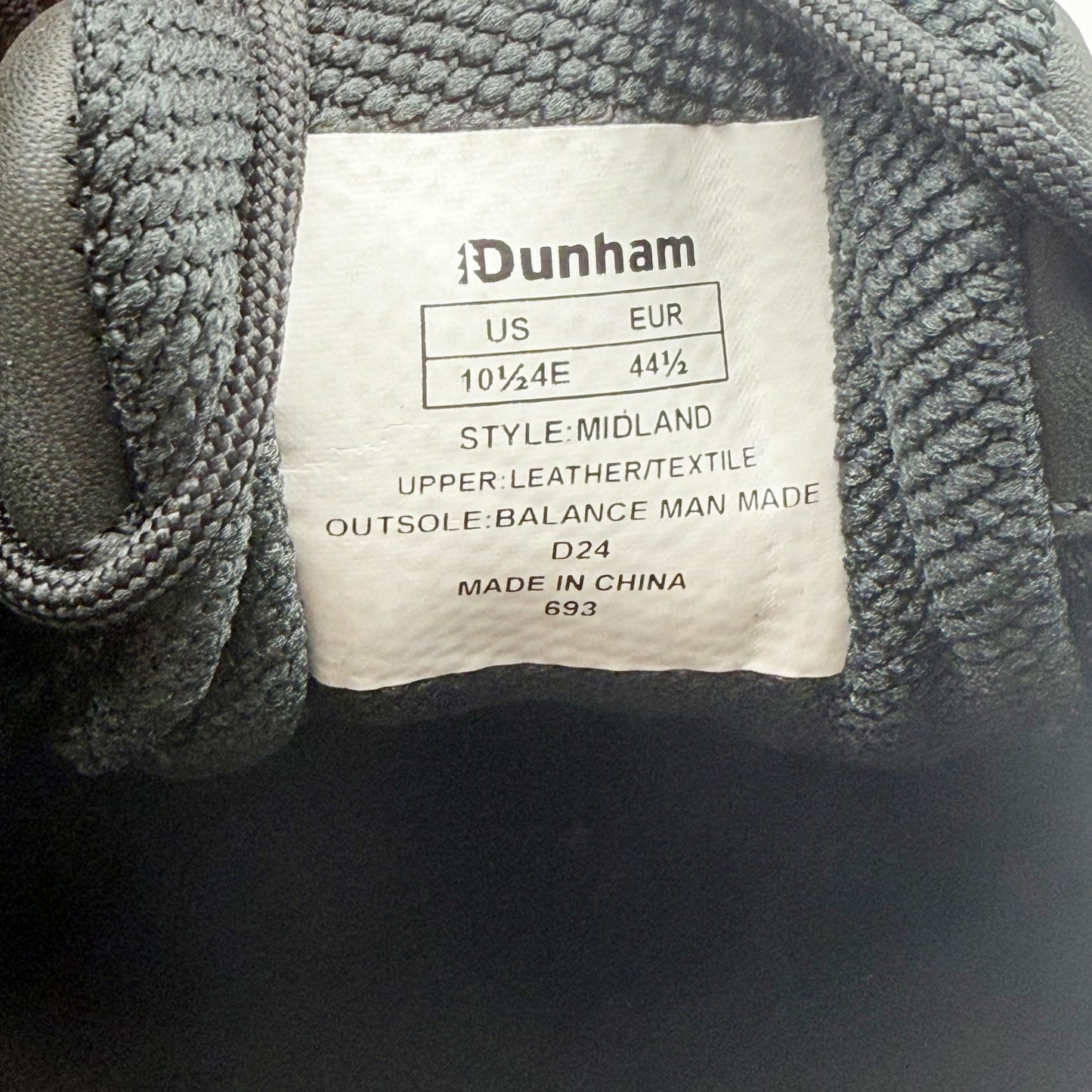 Dunham Mens Midland Oxford Sneaker US 10.5 XW Black Leather Waterproof NIB