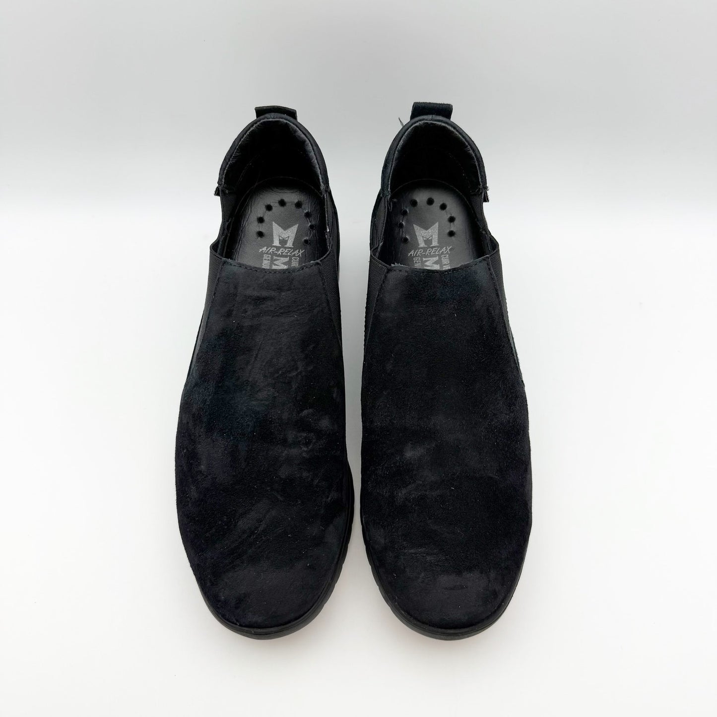 Mephisto Ibelina Women’s Wedge Slip-on Sneaker Size 8.5 Black Suede Leather NIB