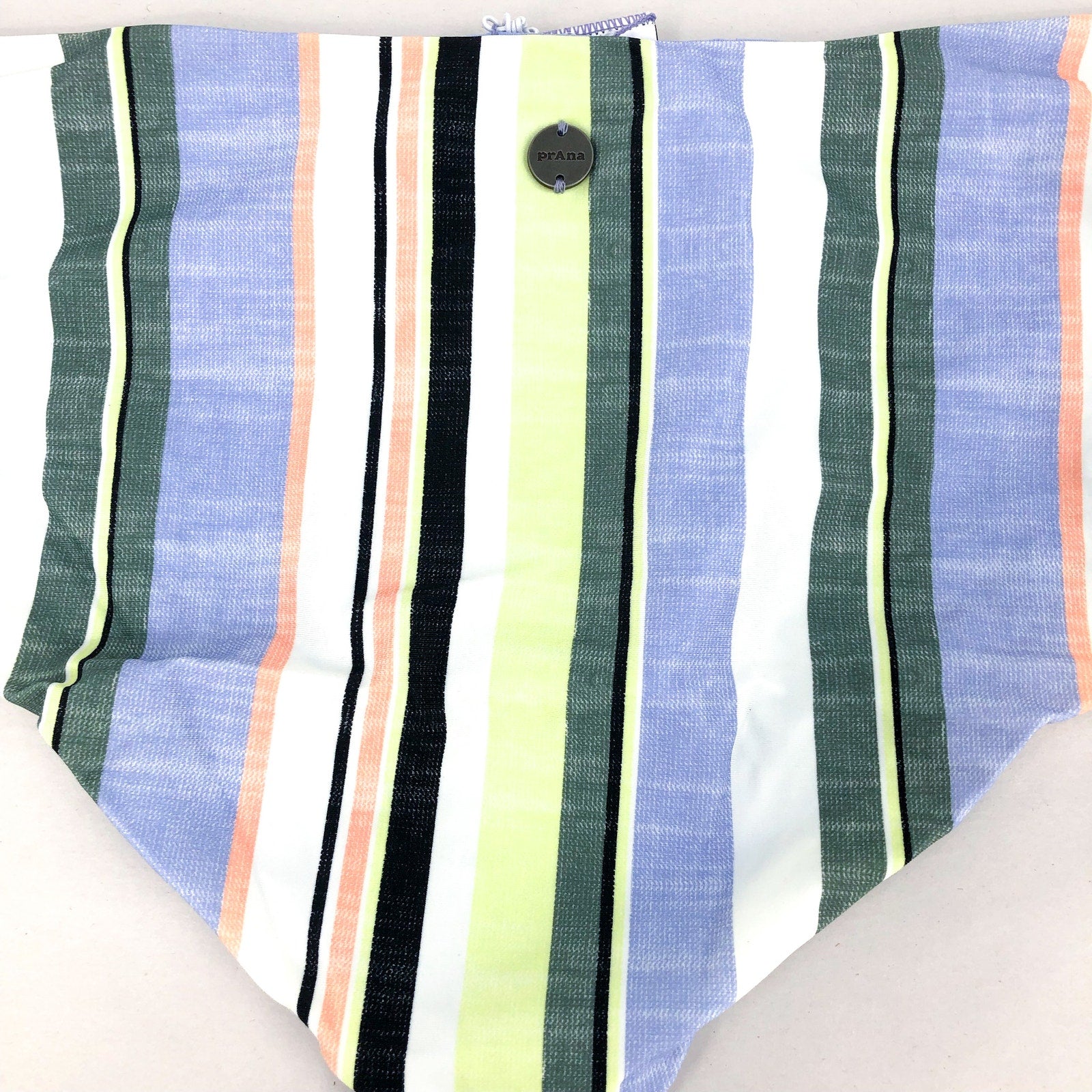 PRANA Women's Marta Bikini Bottom Large Blue Morning Glory Stripe Hipster NWT