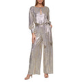 Vince Camuto Women's Metallic Wide-Leg Jumpsuit 0 Petite Gold Belted NWT