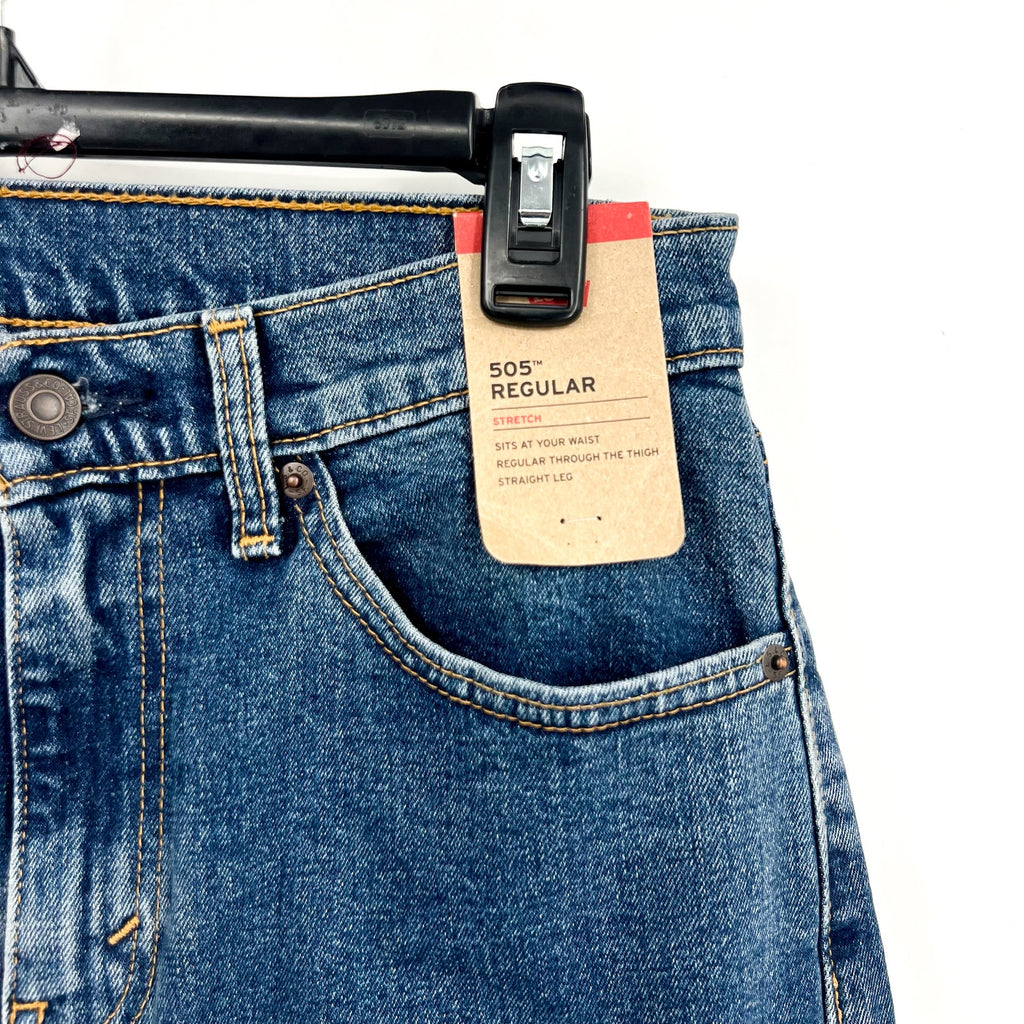 LEVI'S MENS 505 Straight Jeans 30x30 Stonewash Blue Regular Fit 005051454 NWT