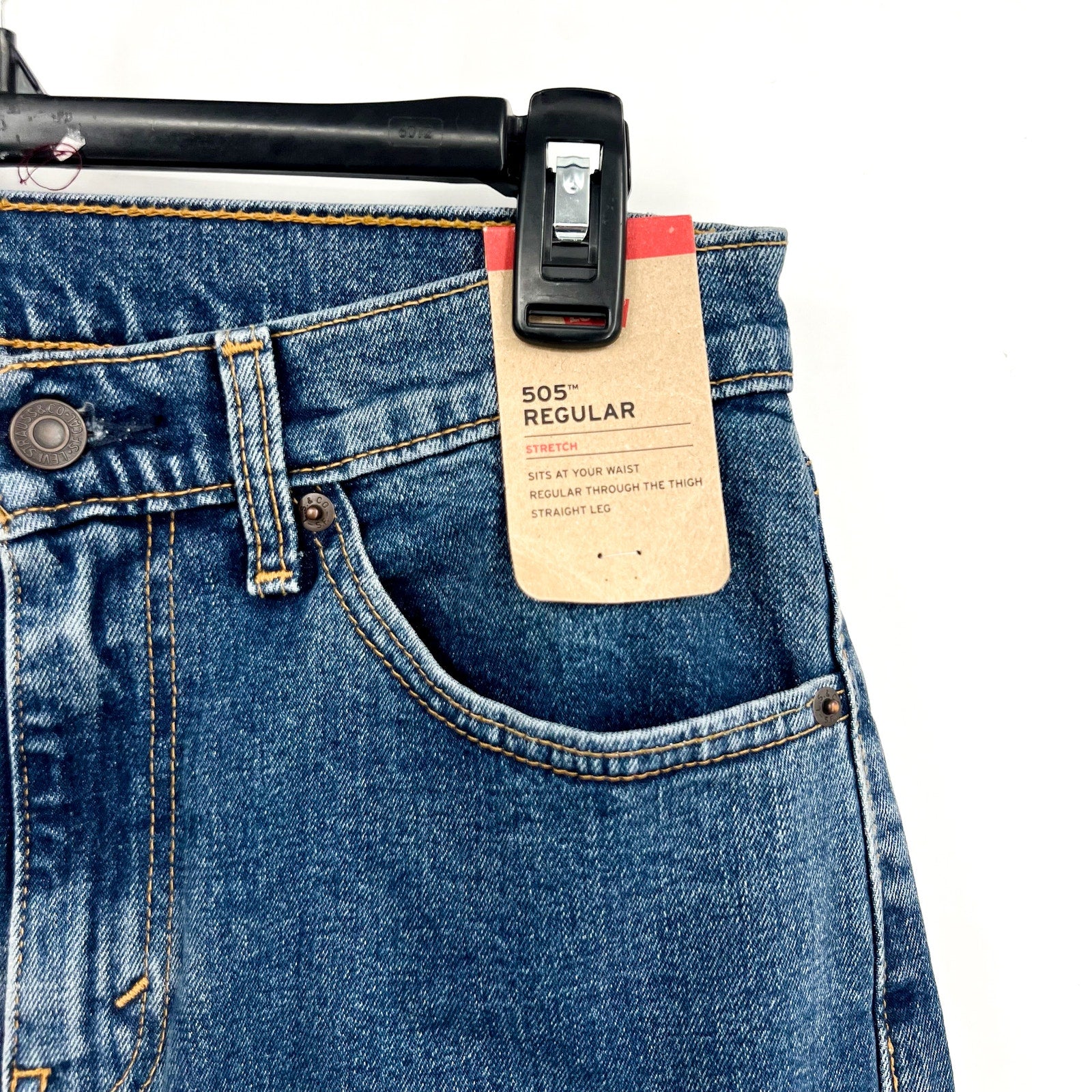 LEVI'S MENS 505 Straight Jeans 30x30 Stonewash Blue Regular Fit 005051454 NWT