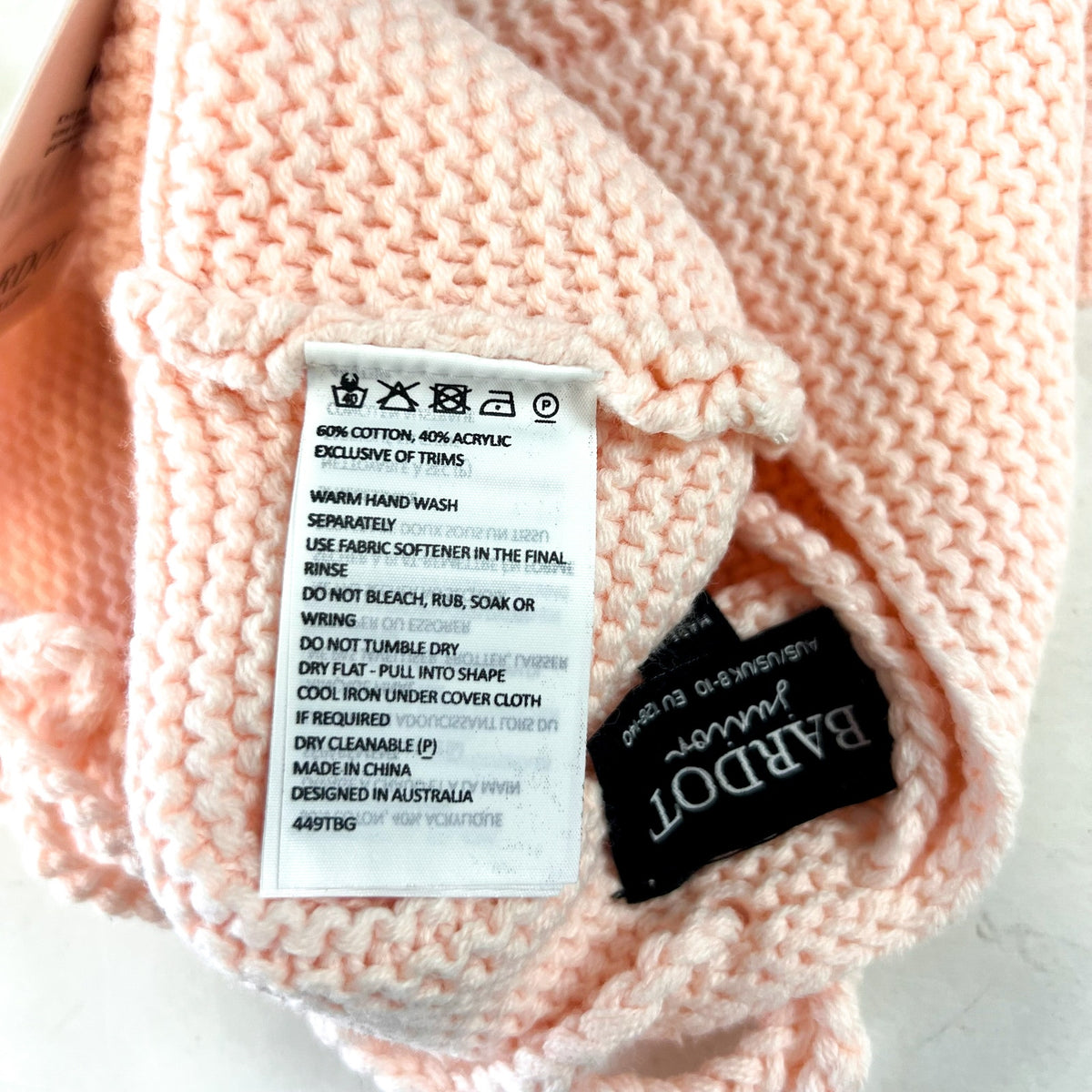 BARDOT JUNIOR Girls Andi Knit Tank Top Medium Size 8-10 Peach Pink Tie Back NWT
