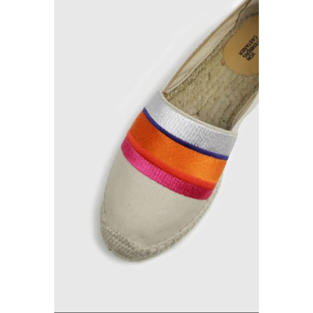 Castaner DVF Womens Klea Espadrille Flats Size 7 EU 37 Cream Pink Ribbon NWOB
