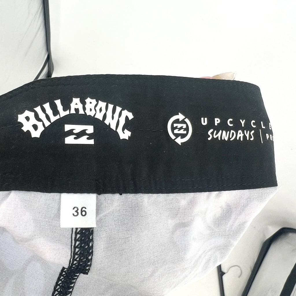 BILLABONG Mens Sundays Pro 19" Board Shorts Size 36 Black Floral Drawstring NWT