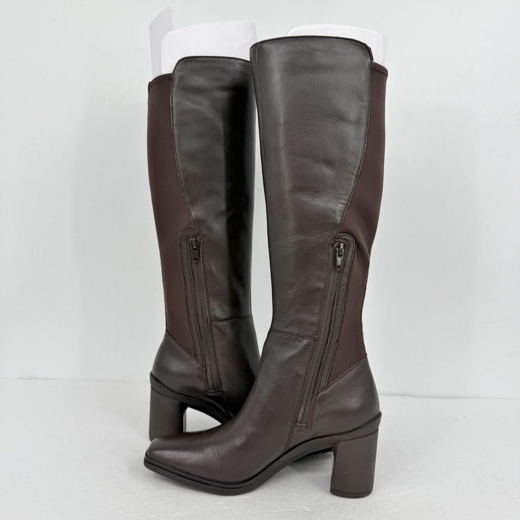 Naturalizer Womens Axel Knee High Boots US 6.5 M Brown Waterproof Leather NIB