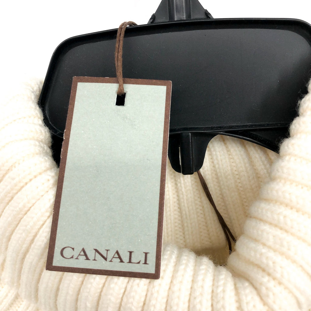 CANALI Men's Turtleneck Sweater US 44 IT 54 XXL Cream Merino Wool NWT