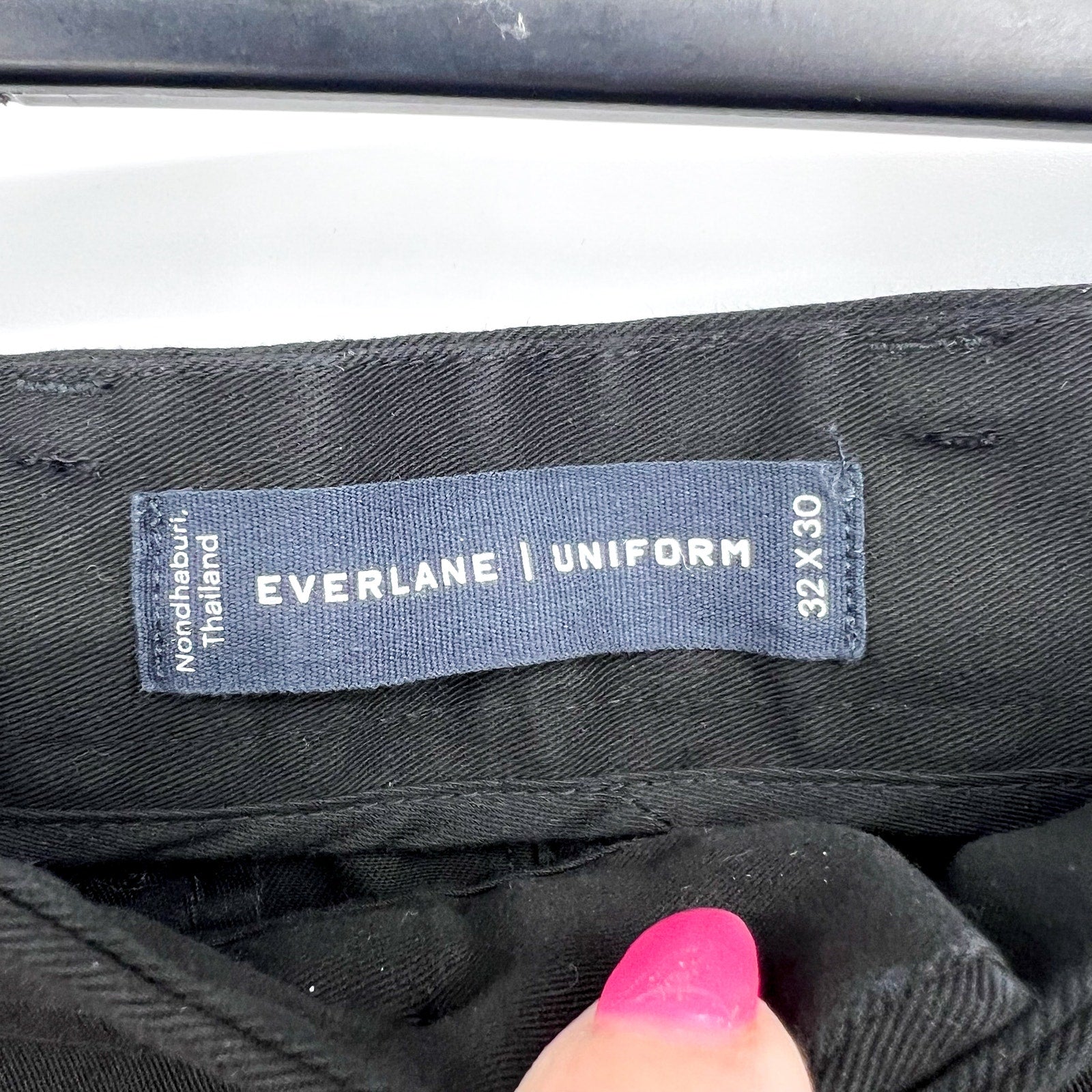 EVERLANE Uniform Mens Performance Chino Pants 32x30 Black Athletic Fit NWT