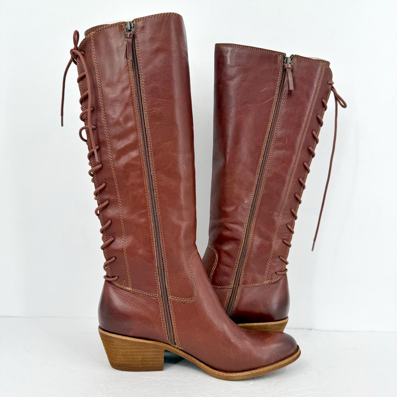 Sofft Women Sharnell II Knee High Boots US 9 Dark Brown Leather Waterproof NWOB