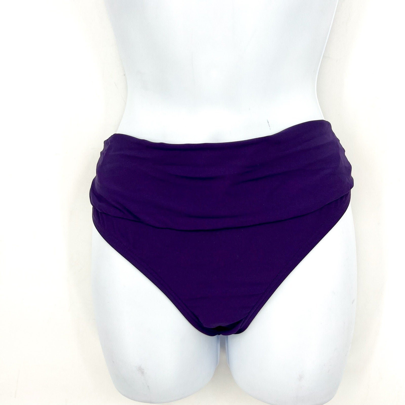 SUNSETS Unforgettable Brief Bikini Bottom Medium Purple Plum Shirred NWOT