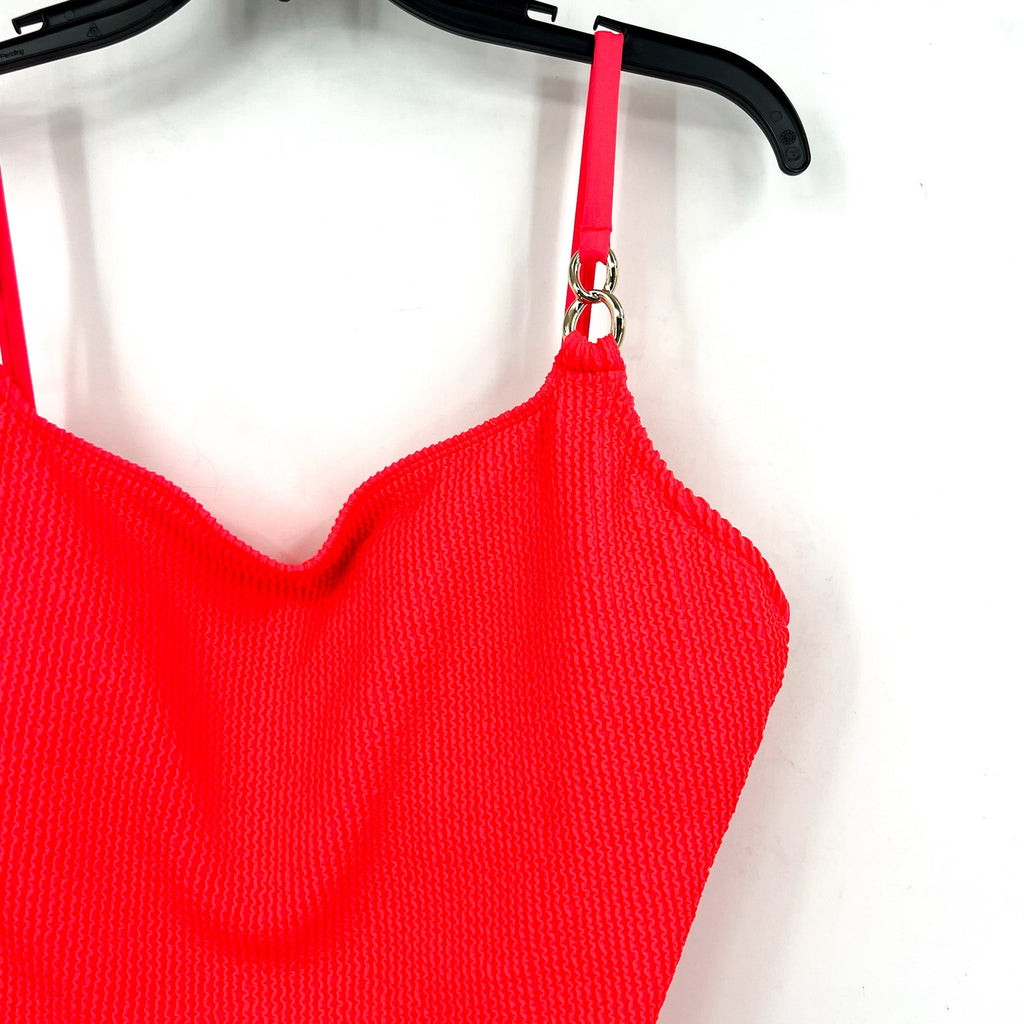 LILLY PULITZER Womens Alizee Crinkled One-Piece Swimsuit Size 10 Mizner Red NWT