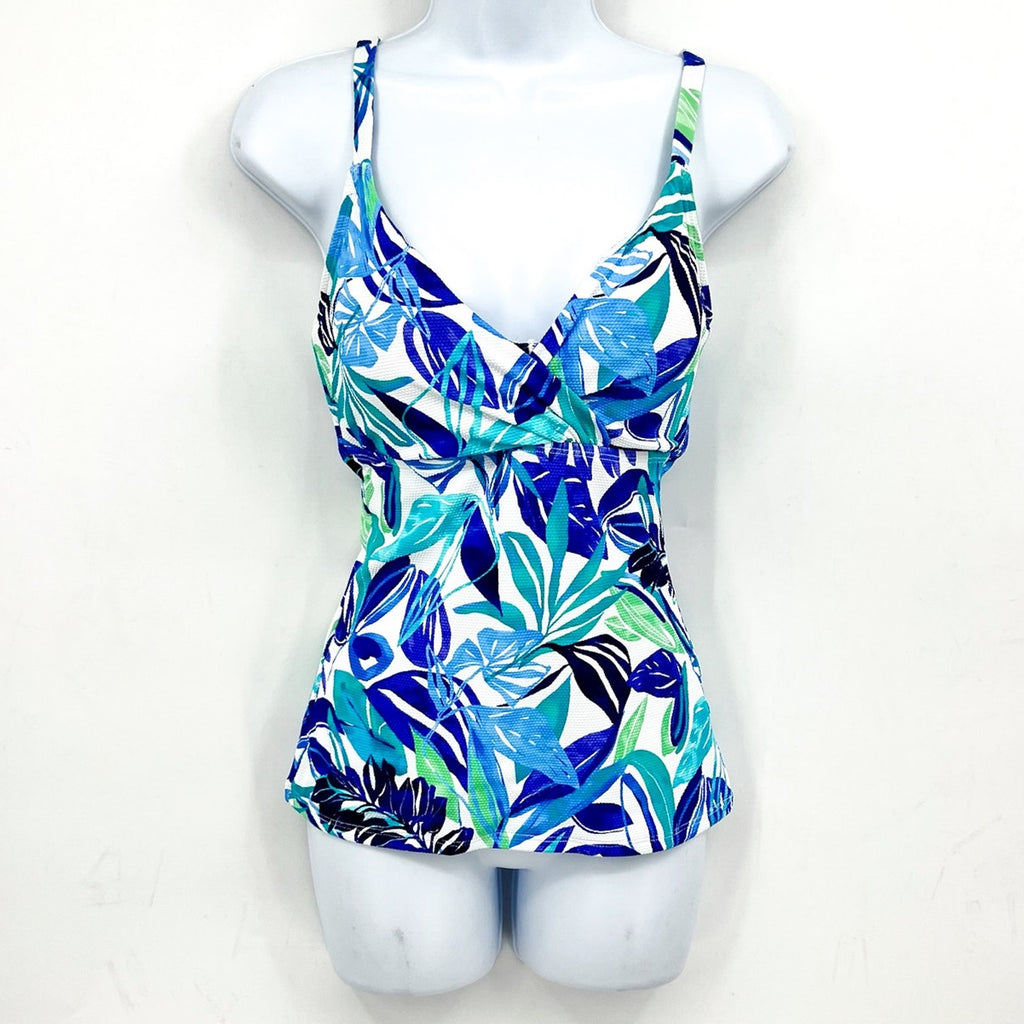 TOMMY BAHAMA Marina Underwire Tankini Medium Beach Glass Blue Island Cays NWT