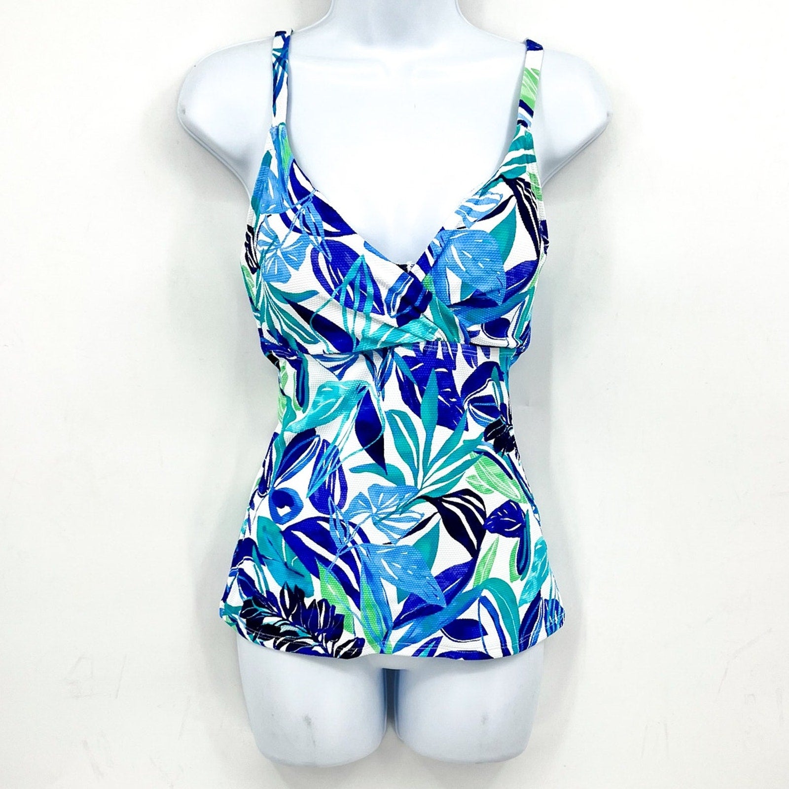 TOMMY BAHAMA Marina Underwire Tankini Medium Beach Glass Blue Island Cays NWT