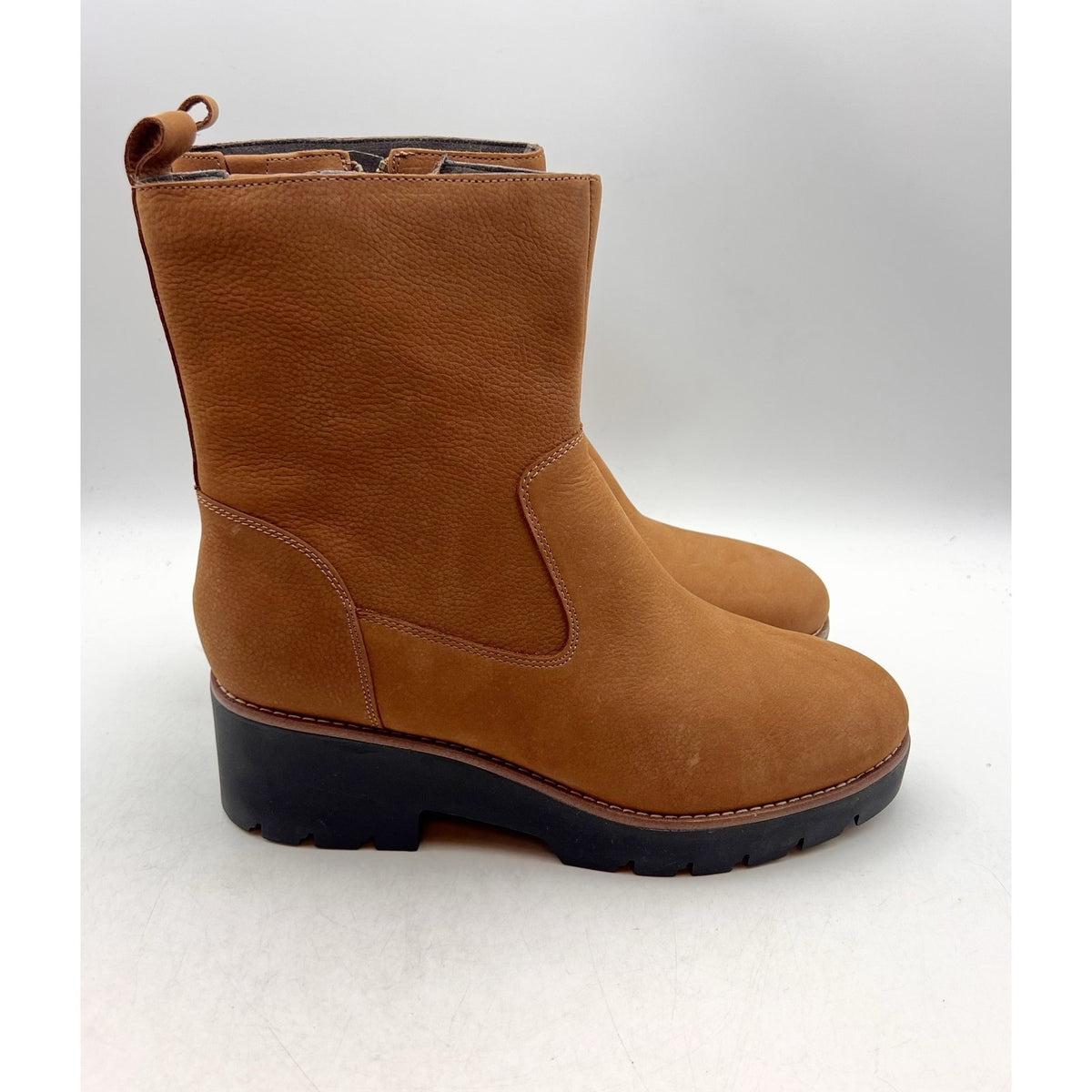 Easy Spirit Womens Morgan Lug-Sole Boots Size 10 WIDE Brown Suede NWOB