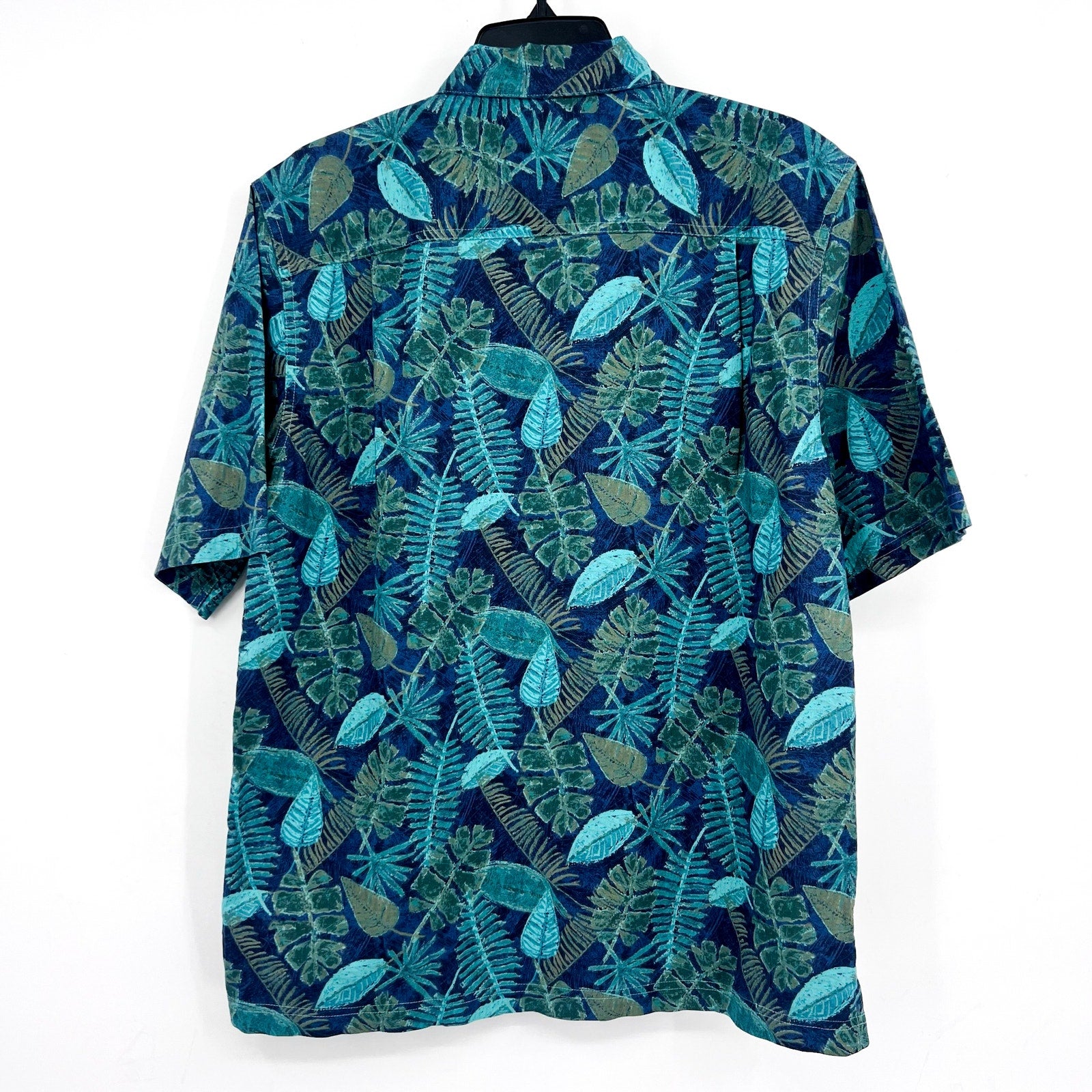 L.L BEAN Mens Tropics Print Short-Sleeve Casual Shirt Small Carbon Navy Blue NWT