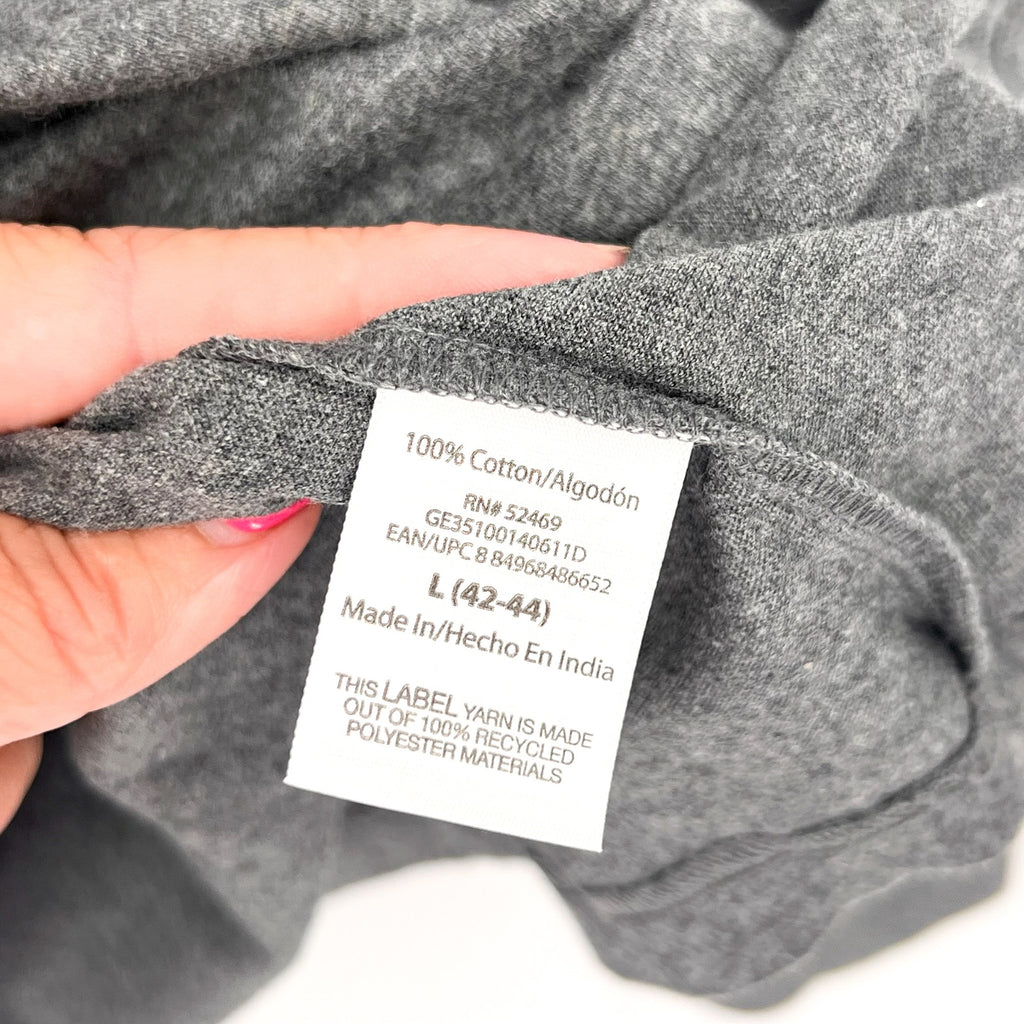 GEORGE Men's Cotton Long Sleeve Crew Neck Tee Large Charcoal Sky Heather NWT