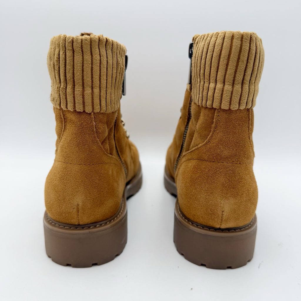 Easy Spirit Womens Lakely Ankle Boots Size 7.5 Wide Brown Suede Quilted NWOB